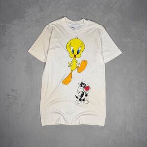 90s Unisex Stedman Looney Tunes Tweety Sylvester Graphic T-Shirt Medium